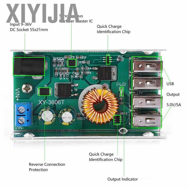 Mô Đun Hạ Áp Chuyên Dụng Dc9V-36V Sang 5v Kèm Hộp Đựng