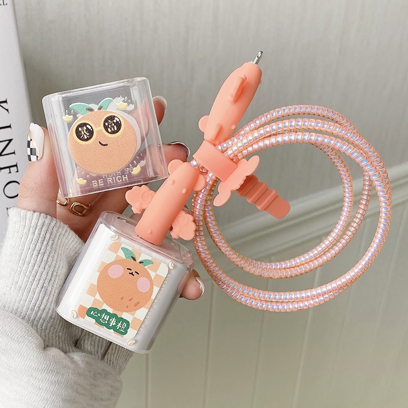 Set 32 Kiểu Dáng Hoạt Hình Bọc Bảo Vệ Dây Cáp Sạc Nhanh Cho iPhone