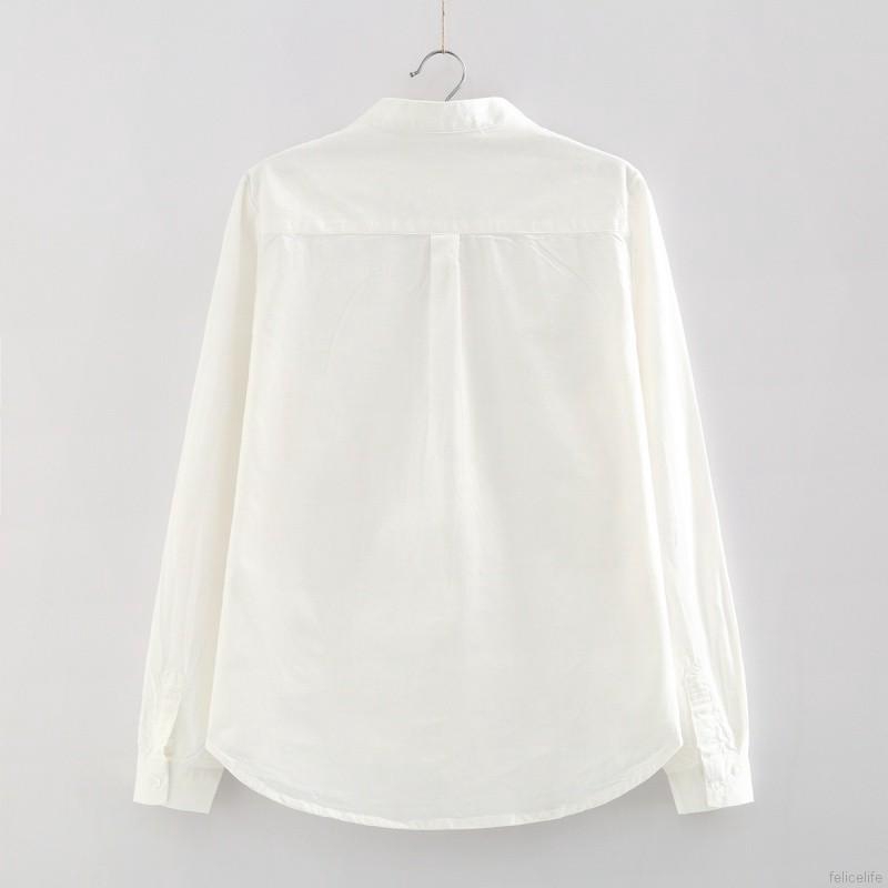 Áo sơ mi nữ tay dài màu trơn thanh lịch