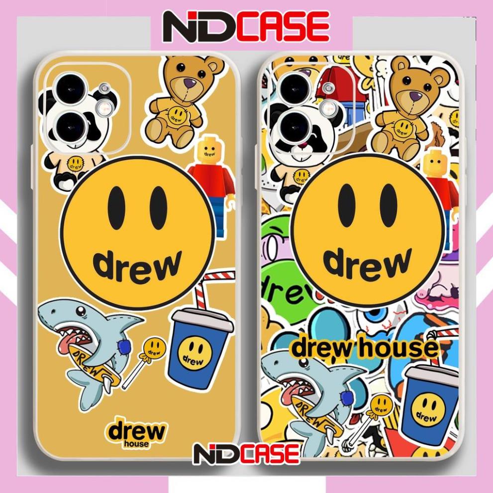 Ốp lưng iPhone Drew cạnh viền vuông silicon mềm dẻo cho iphone 6/6s/7/8/X/XS/XR/11/12/13 Pro Plus Max cute dễ thương đẹp