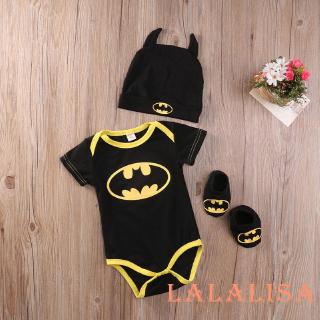 Set đồ 3 món có áo liền quần + giày + mũ hình batman dành cho bé sơ sinh