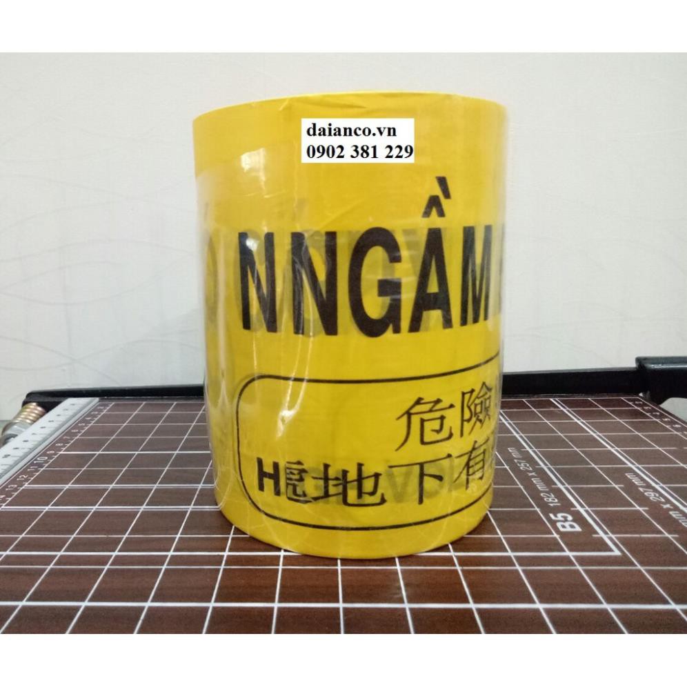 Cuộn cảnh báo cáp ngầm điện lực màu vàng đen T2 15cm*100m