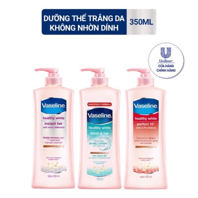 Sữa dưỡng thể trắng da Vaseline 350ml đủ màu đủ công dụng( hàng công ty)