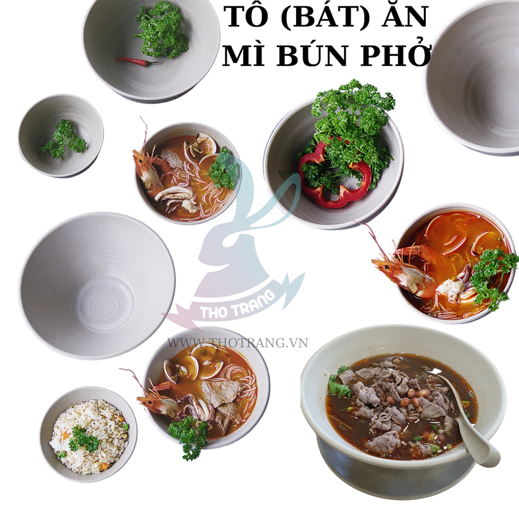 Tô ăn bún, phở màu Nâu Nhựa Melamine nhiều size lựa chọn