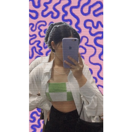 Áo móc len kẻ ô  🔥