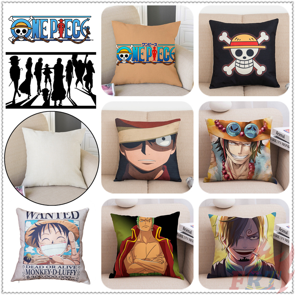 1 Vỏ Gối In Hình One Piece Luffy / Zoro / Sanji / Ace Trang Trí Nhà Cửa