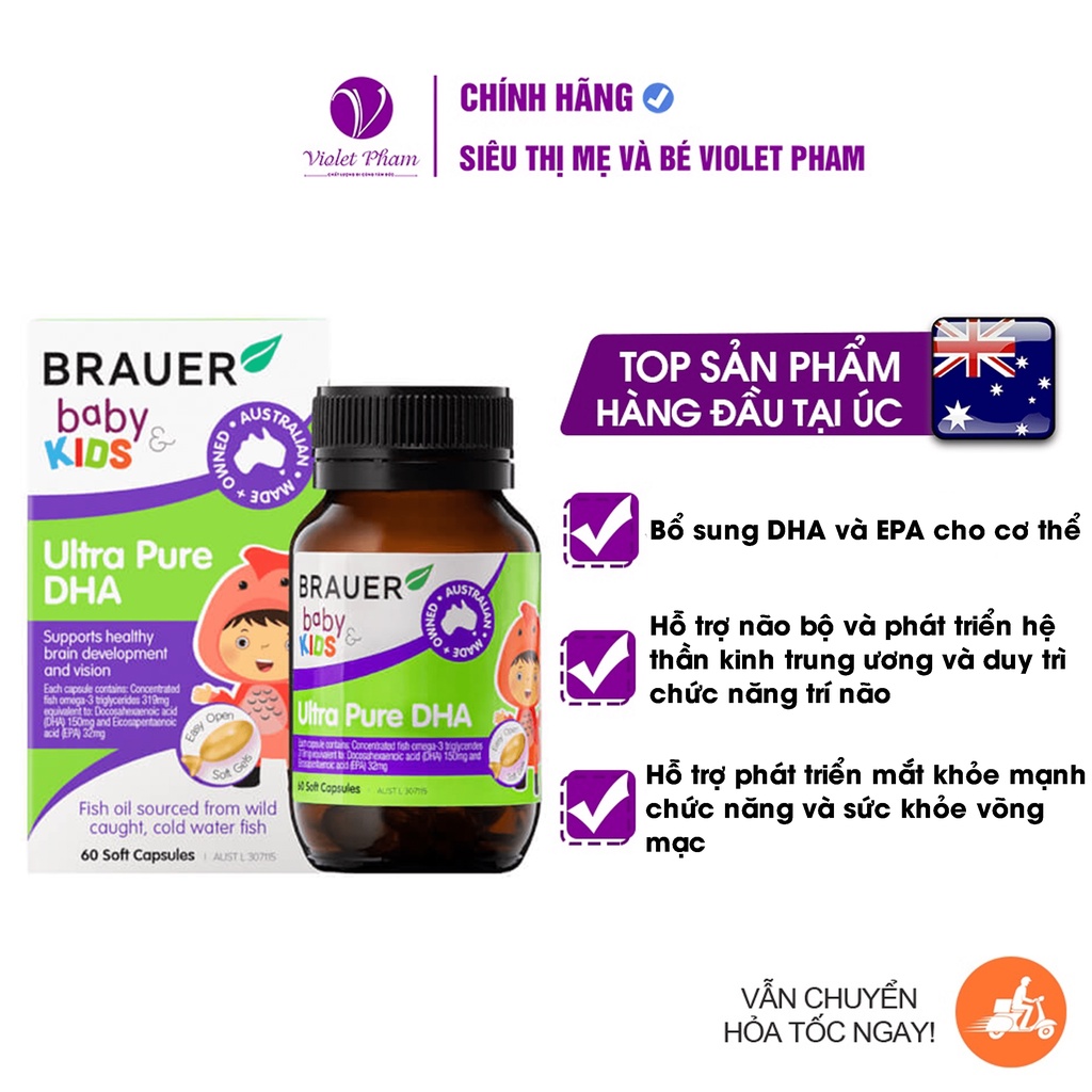 Bổ sung DHA Ultra Pure Brauer Úc cho trẻ từ 7 tháng tuổi - VIOLETPHAM