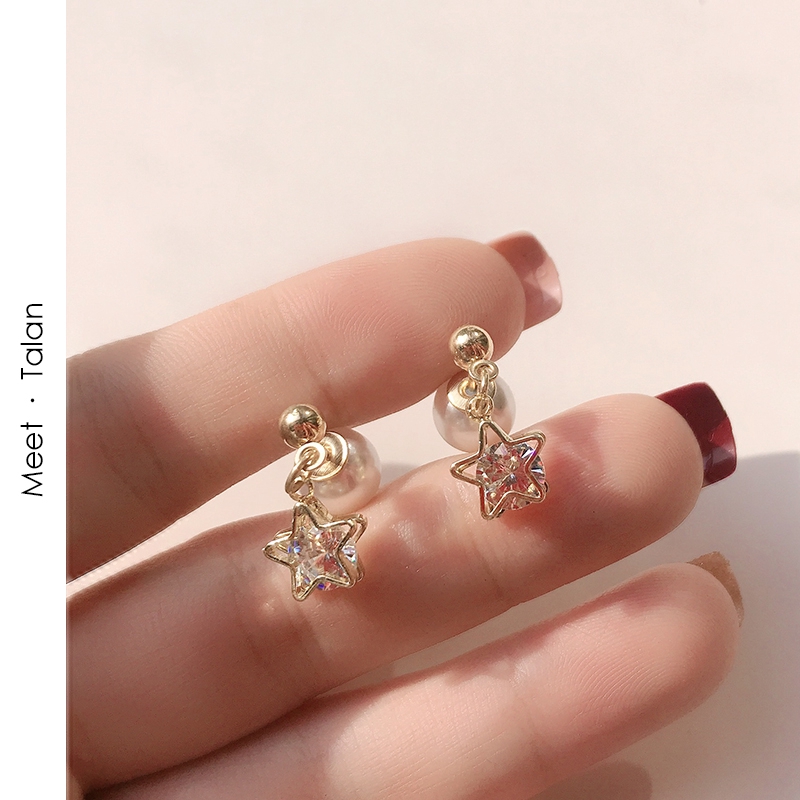 Bông Tai Hình Ngôi Sao Đính Ngọc Trai Thời Trang Hàn Quốc - Lotte Market