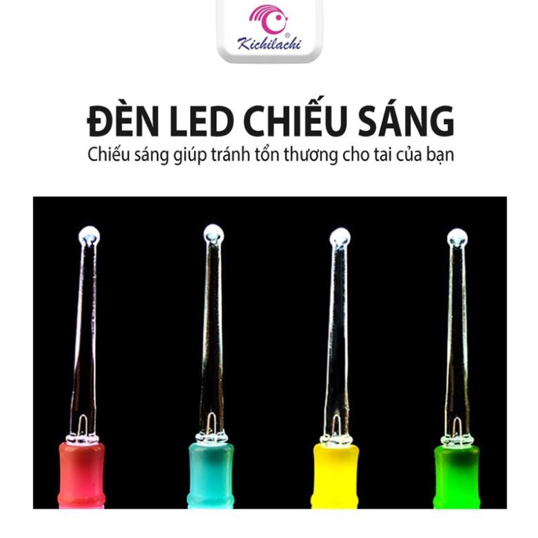 Que lấy ráy tai phát sáng có đèn led cho bé Kichilachi