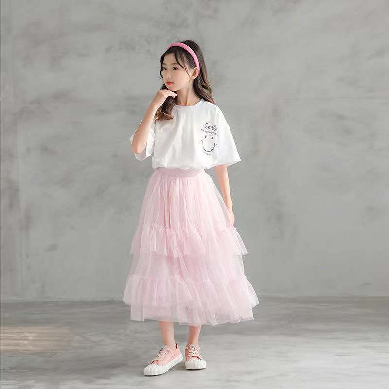 Set Áo Thun + Chân Váy Cotton Thời Trang Mùa Hè 2022 Cho Bé 3-5-8-10-12-13-15 Tuổi