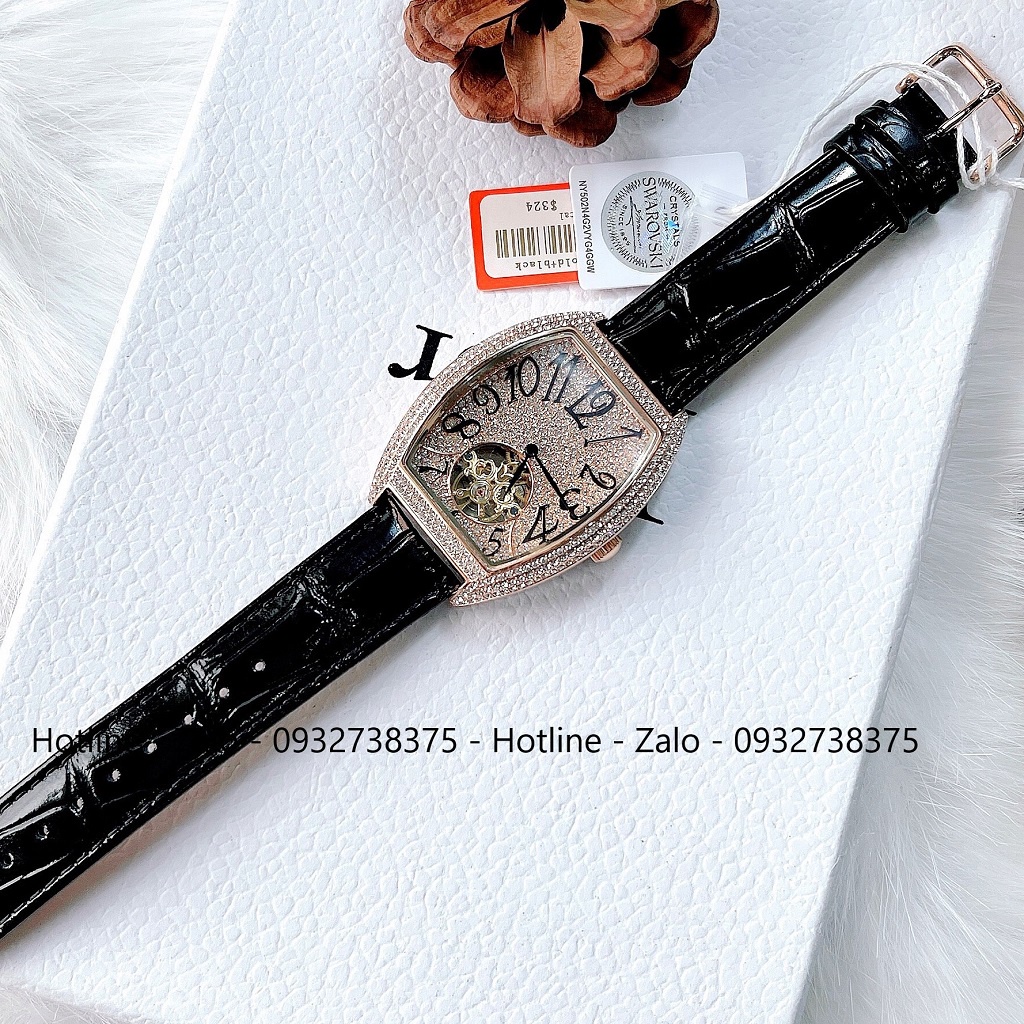 Đồng Hồ Nam Davena Automatic 31681 Dây Da Đen Rose Gold 39x52mm Chính Hãng