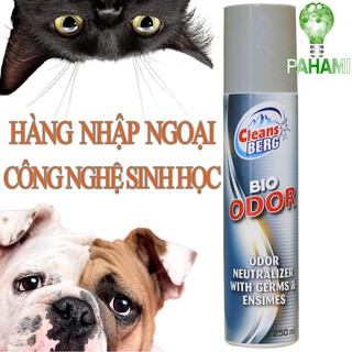 Xịt Khử Mùi Sinh Học(nhập ngoại) cho thú cưng: CLEANS BERG BIO ODOR (Khử mùi chó mèo)