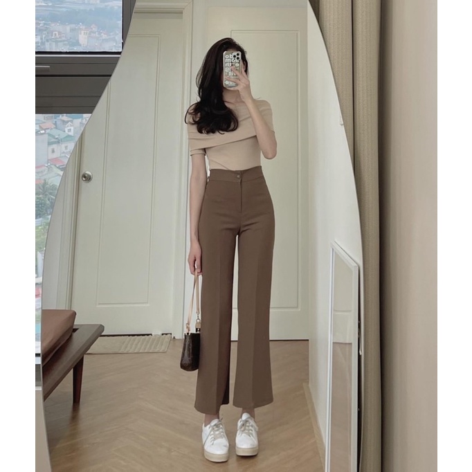 Áo trễ vai ngắn tay loại 1 chất tăm co giãn chuẩn from, quà tặng 1 sợ buộc tóc-Minxy shop