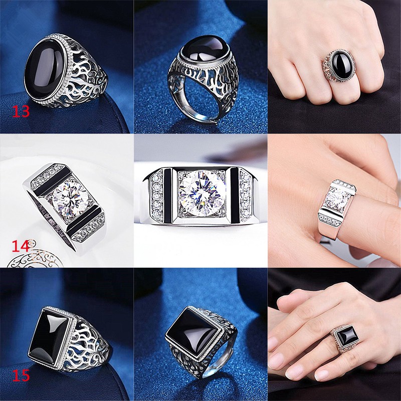 Nhẫn Mạ Bạc 925 50 Kiểu Dáng Khác Nhau Cho Nam Giới Cincin-S1