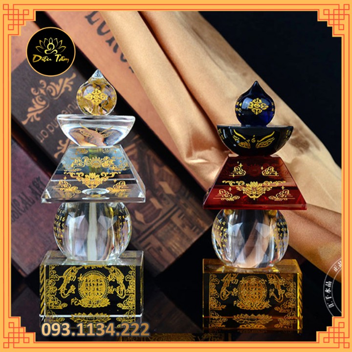 Tháp xá lợi pha lê khắc thần chú