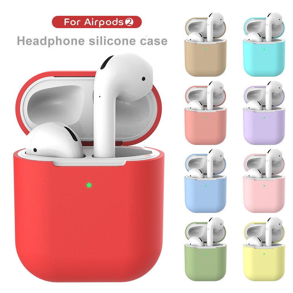 Hộp bảo vệ sạc tai nghe không dây bằng silicon nhiều màu cho airpods 1 / 2