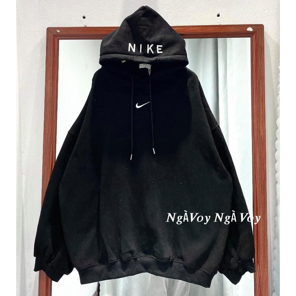 ÁO HOODIE NK CÓ CHỮ TRÊN MŨ MÀU ĐEN VÀ TRẮNG | BigBuy360 - bigbuy360.vn
