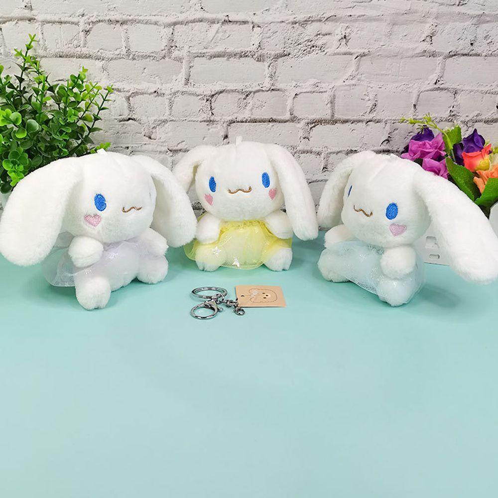 LANFY Búp Bê Cinnamoroll Nhồi Bông Treo Chìa Khóa / Ba Lô / Hành Lý Hình Nhân Vật Anime Dễ Thương Dùng Làm