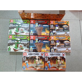 Bộ 4 hộp xếp hình lắp ráp minecraft Tenma 7200-1-4 đơn giản cho bé