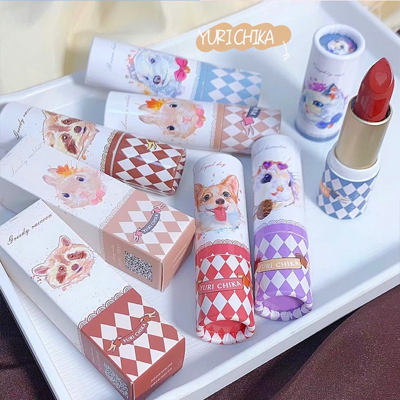 Son Môi MAGIC CASA Bằng Nhung Lì Mousse Lâu Trôi Không Dính Hình Thỏ Gấu Chuột Hamster Chó Mèo Dễ Thương