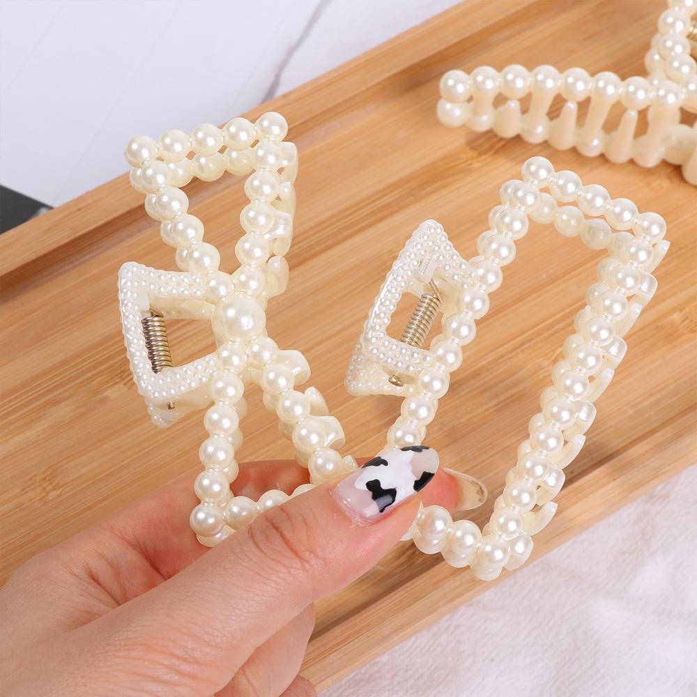 Kẹp Tóc Càng Cua Tạo Kiểu Tóc Màu Trắng Thanh Lịch Cho Nữ