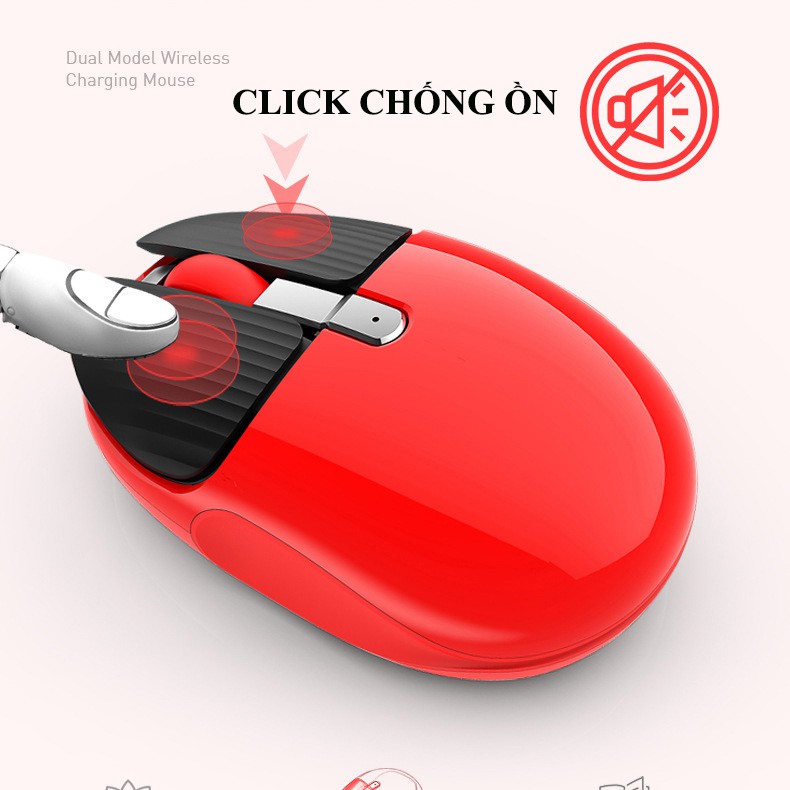 Chuột bluetooth M106 cao cấp, chế độ tĩnh khi làm việc, dòng sản phẩm cao cấp Bảo Hành 12 Tháng