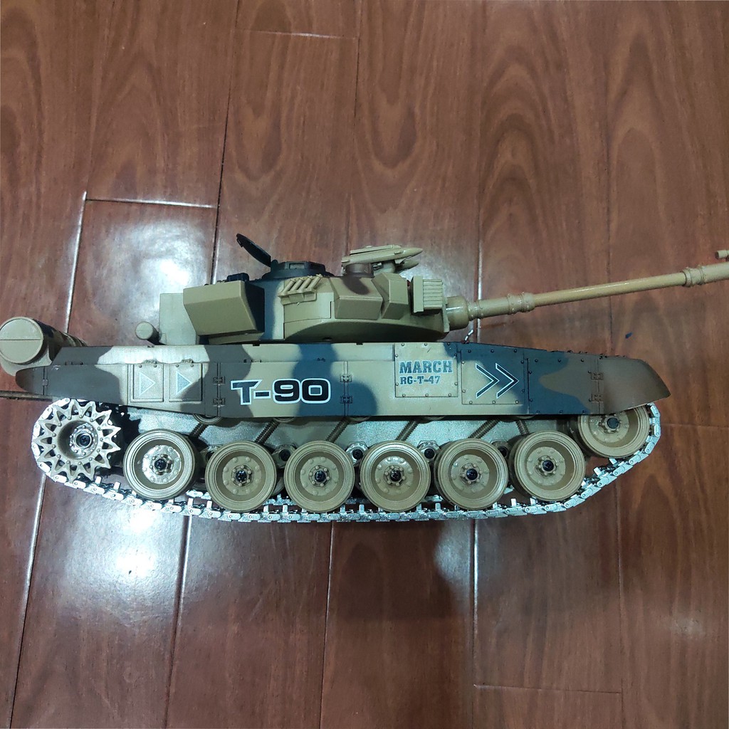 Đồ chơi xe tăng điều khiển chạy xích kim loại T-90