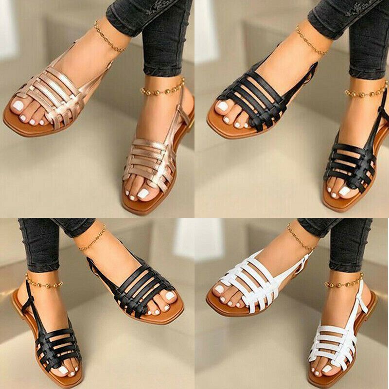 Sandal Nữ Đế Bệt Hở Ngón Quai Ngang Mắt Cá Chân Chống Trượt Màu Trơn Thời Trang Mùa Hè Hàng Mới Dành Cho Bạn Nữ 2022