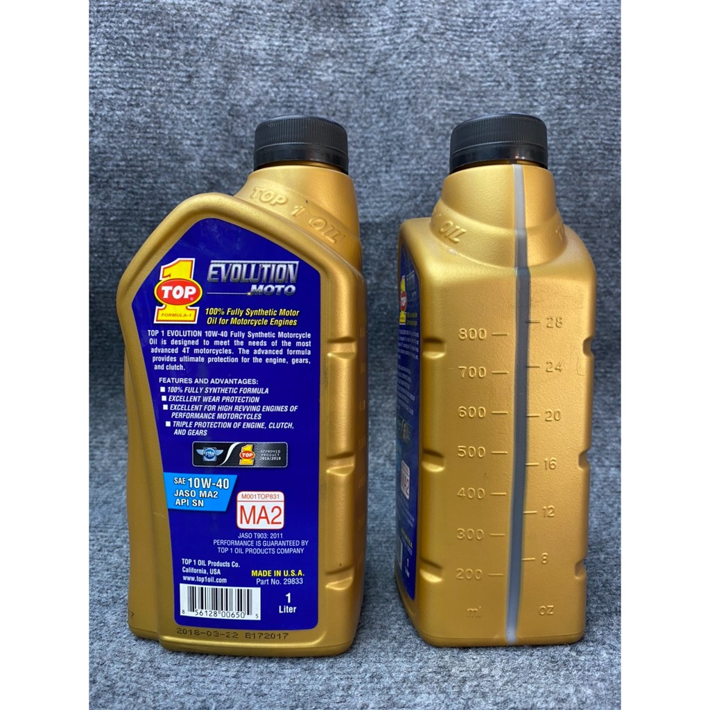 Nhớt Top 1 Evolution Moto 10W40 dành cho xe số, tay côn