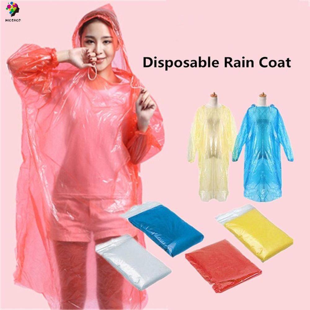 MIOSHOP 1/5PCS Unisex Rain Coat Hiking Disposable Poncho Protective Suit Waterproof Household Outdoor Camping Emergency Rain Gear Rainwear