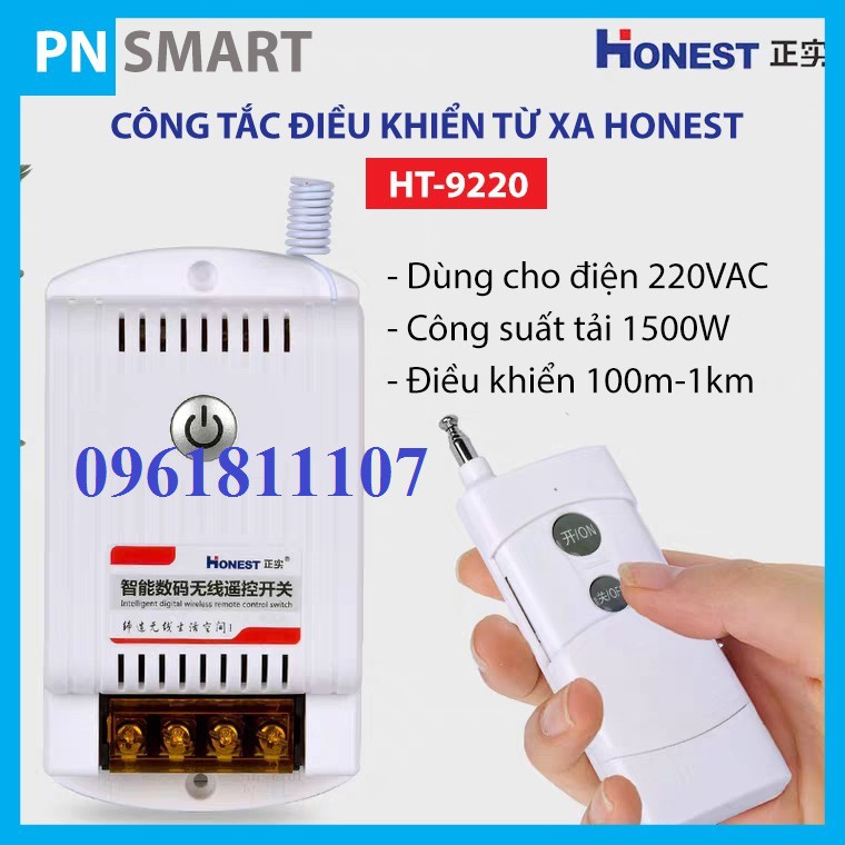 Bộ công tắc điều khiển từ xa honest công suất lớn Honest 1km HT- 9220 ZR 40A