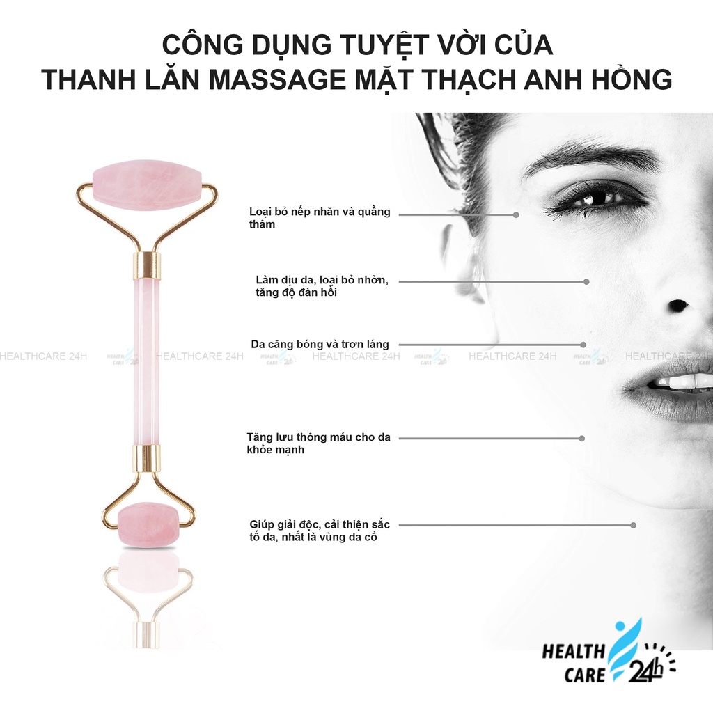 Cây lăn massage mặt bằng đá giúp nâng cơ giảm nhăn, lưu thông máu, thấm dưỡng chất nhanh kèm hộp xịn xò