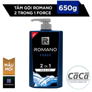 Dầu tắm gội 2in1 dành cho nam romano force 650g mẫu mới