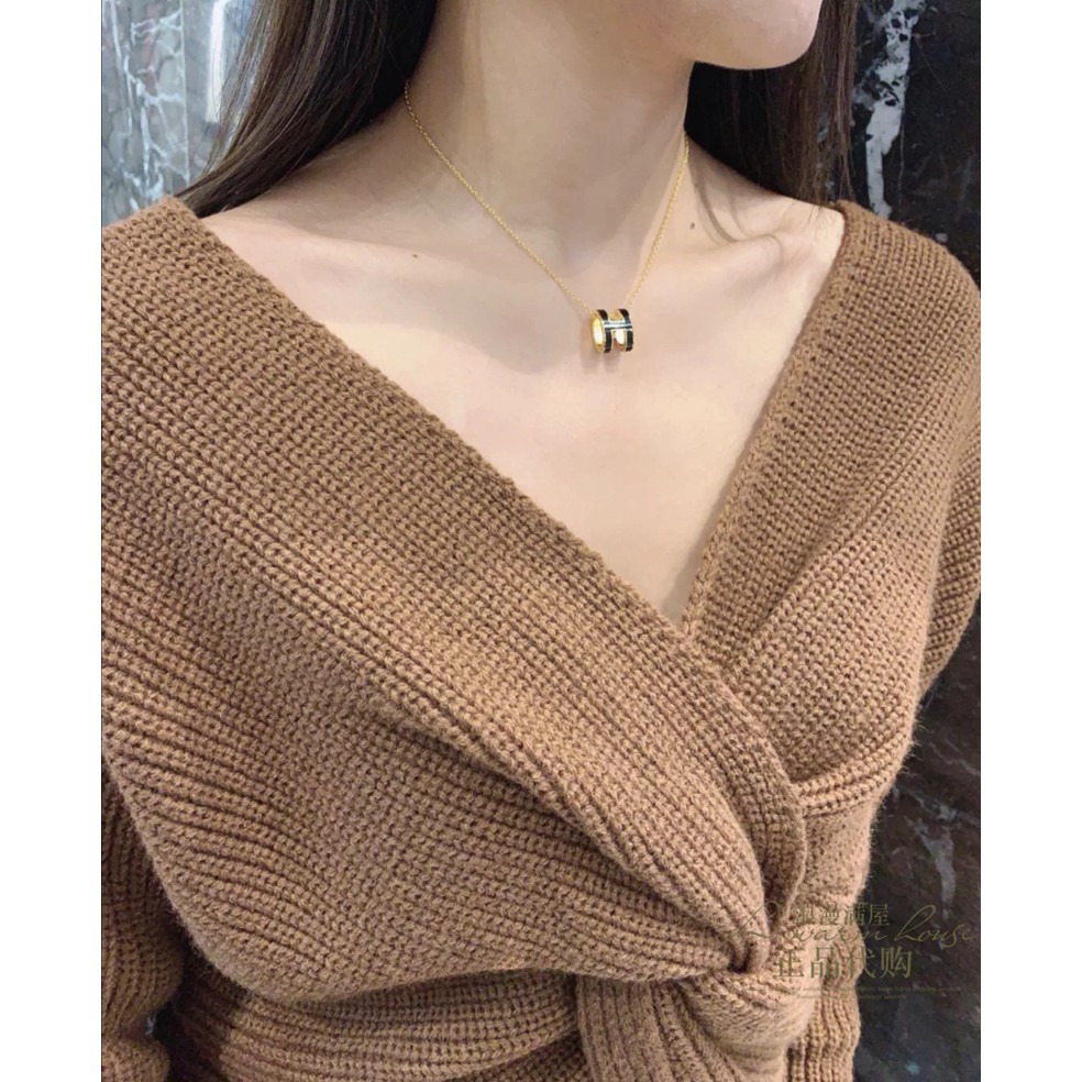 Dây chuyền mặt hình H mạ vàng nhiều màu sang trọng tùy chọn kèm phụ kiện và hộp