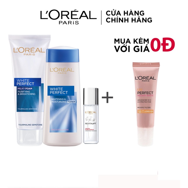 Bộ sữa rửa mặt nước hoa hồng dưỡng chất căng mướt da L'Oreal Paris | BigBuy360 - bigbuy360.vn