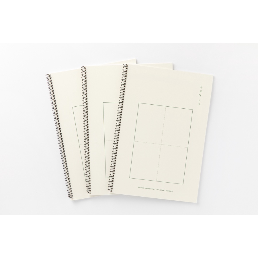 Set 3 Sổ Tay ARTBOX Hàn Quốc Khổ B5 Thiết Kế Kẻ 4 Ô Đơn Giản