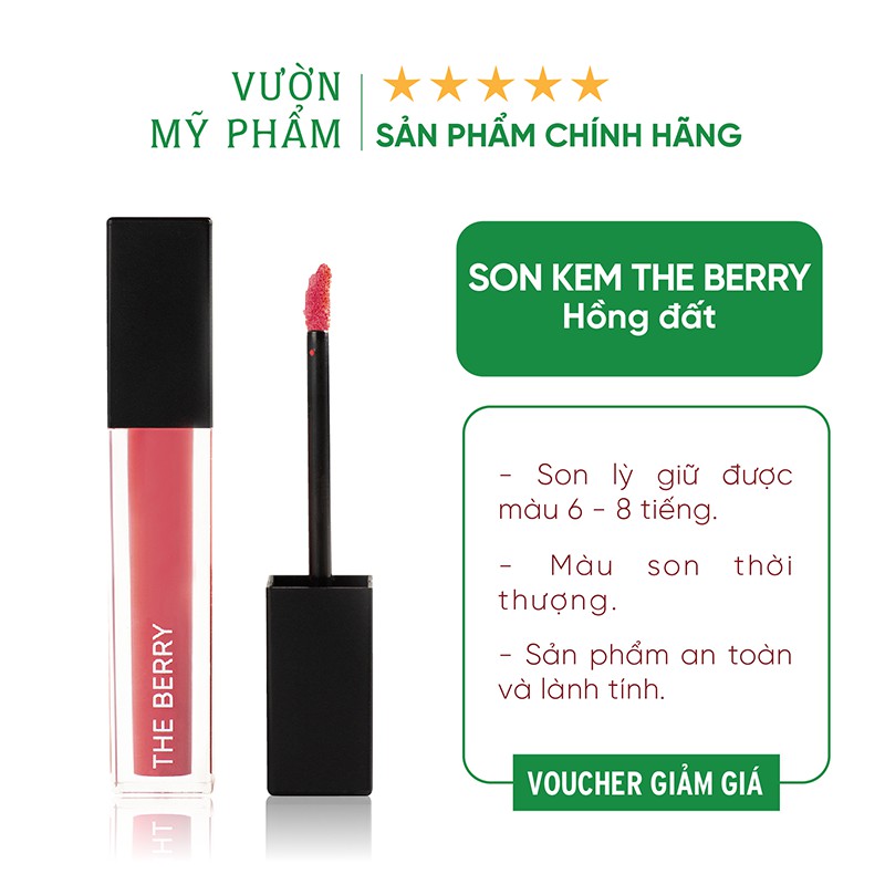 Son kem lì The Berry - Son kem lì nhiều dưỡng, chống khô môi - Vườn Mỹ Phẩm