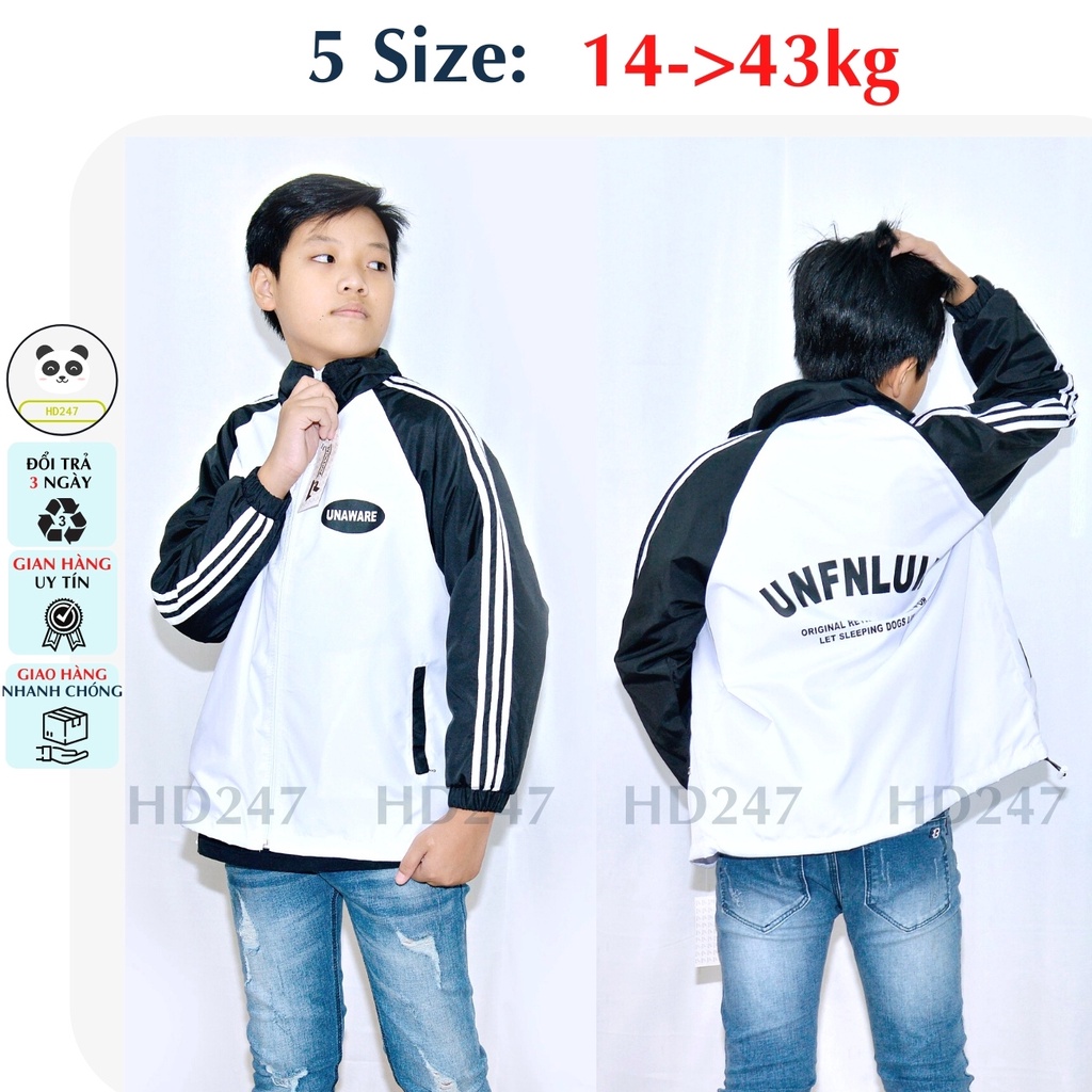 Áo khoác bé trai bé gái size đại 2 lớp thời trang 14 43kg HD247 0325 T