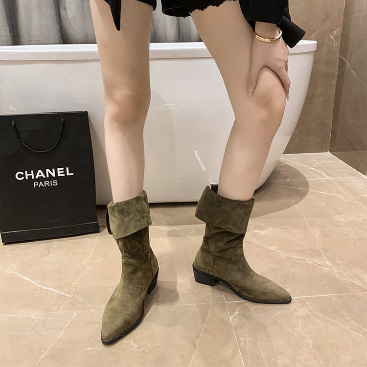Giày Bốt Cao Gót Mũi Nhọn Thời Trang Nữ Tính