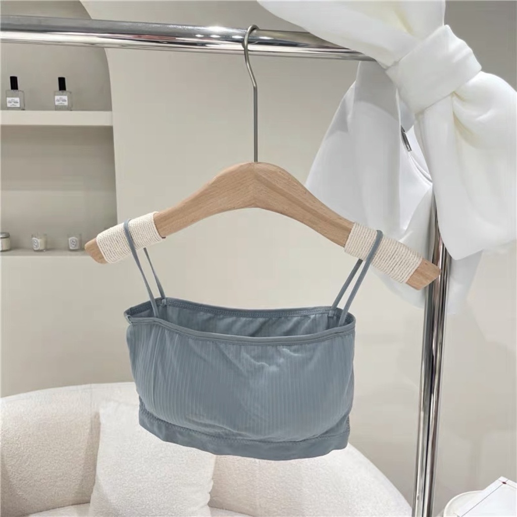 Áo Bra cotton 2 dây cao cấp CharmAiry quây ngực + kèm mút nâng ngực, ống tăm 2 dây