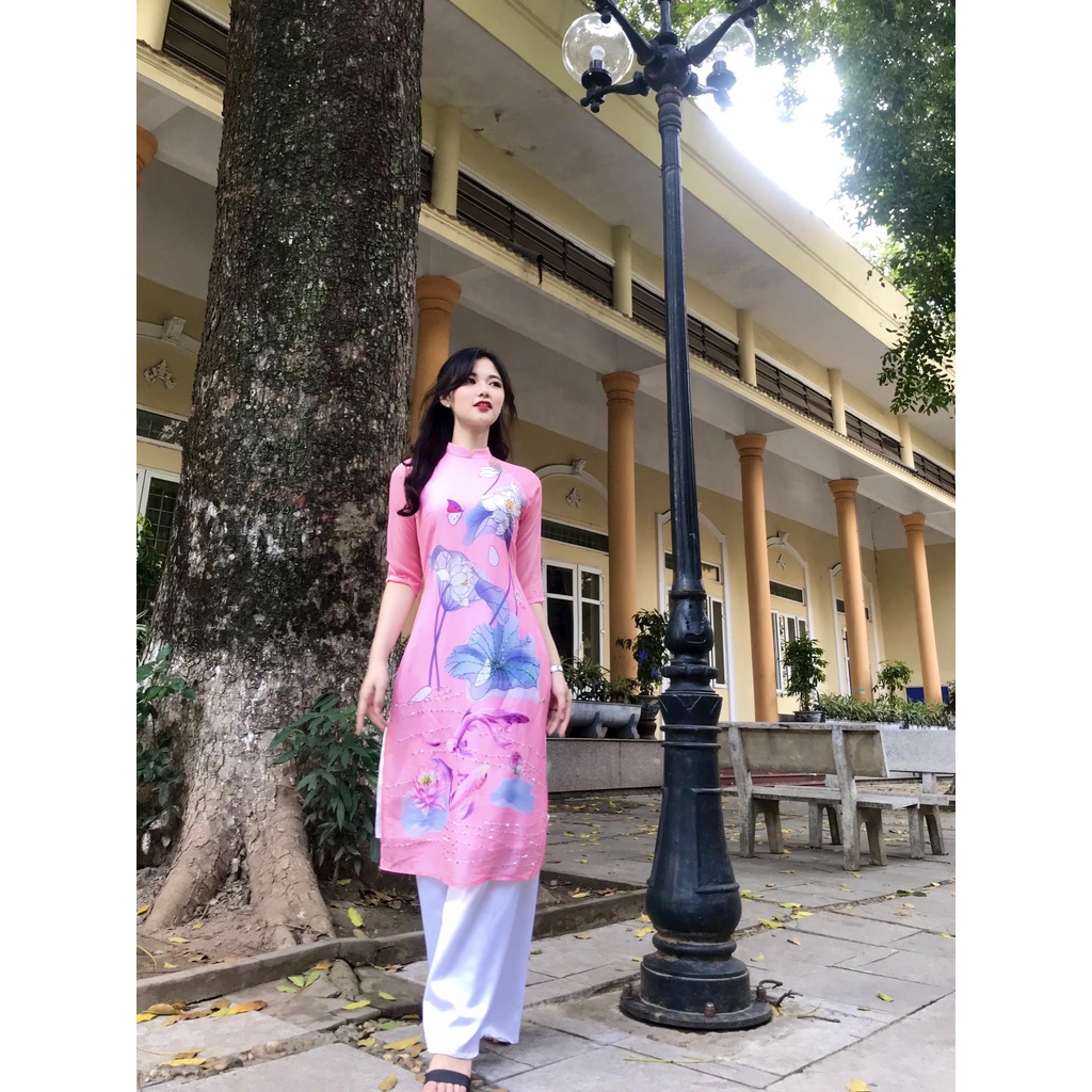 Áo dài cách tân Sen Hồng