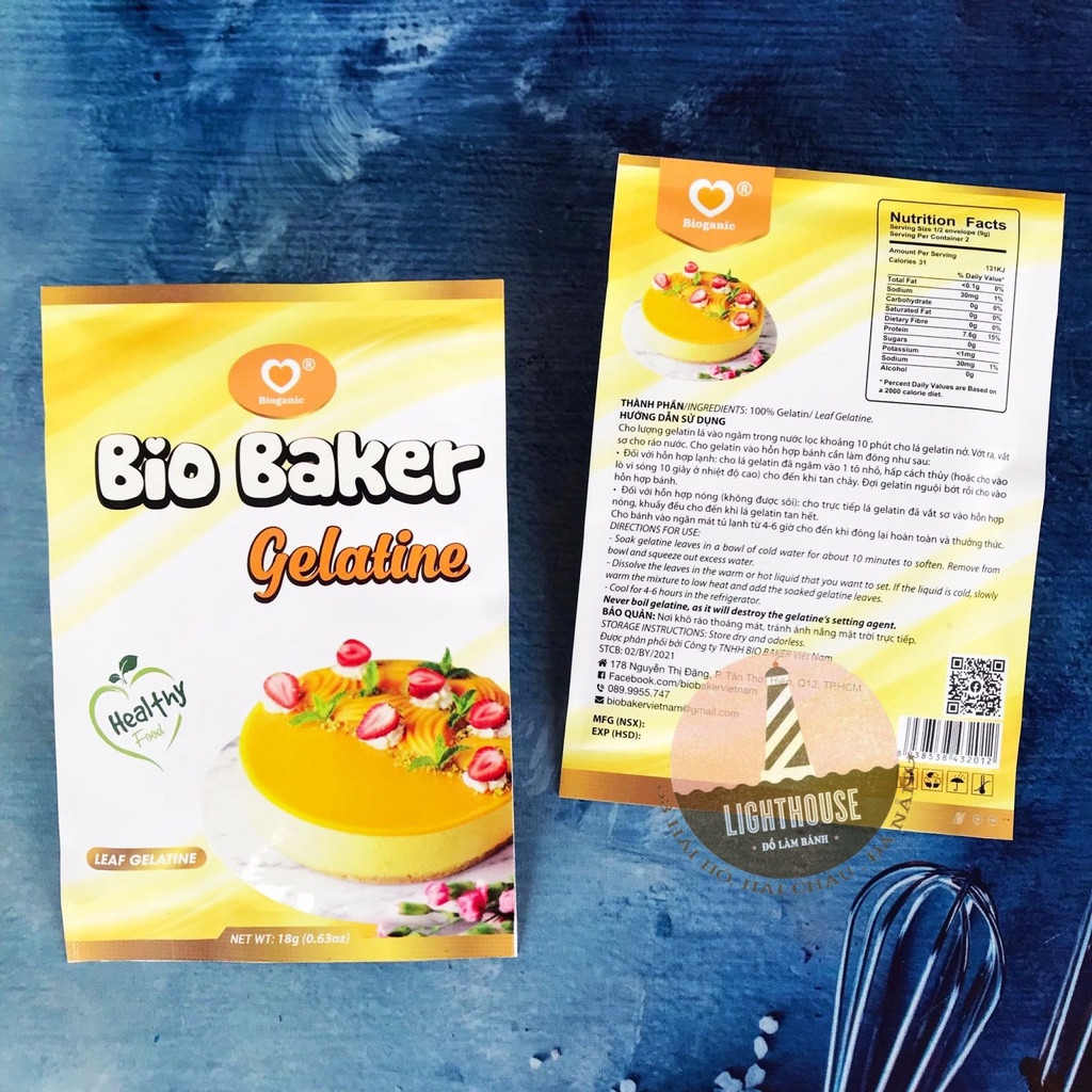 Bột/Lá Gelatin Bio Baker 25gr