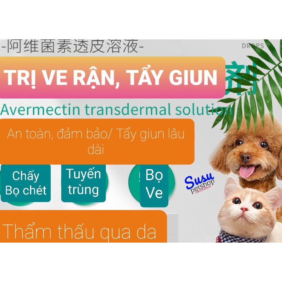 Thuốc Trị Ve Rận Bọ Chét Nhỏ Gáy Chó Mèo