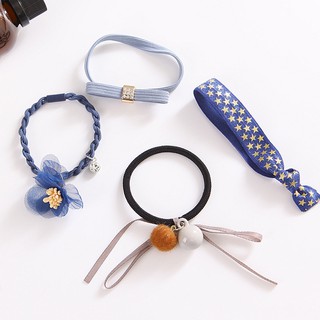 SH006 Set cột tóc Handmade Pompom 4 cái tone Pastel