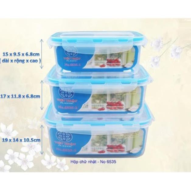 Hộp Đựng Thực Phẩm Hình Chữ Nhật 6535 - đồ dùng đựng đồ nhà bếp tiện lợi