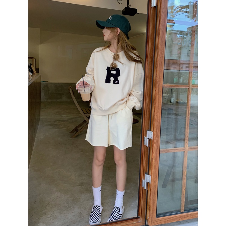 Áo Nỉ Tay Dài Cổ Tròn Form Rộng Thêu Chữ Phong Cách Hàn Quốc Thời Trang Cho Nữ | BigBuy360 - bigbuy360.vn