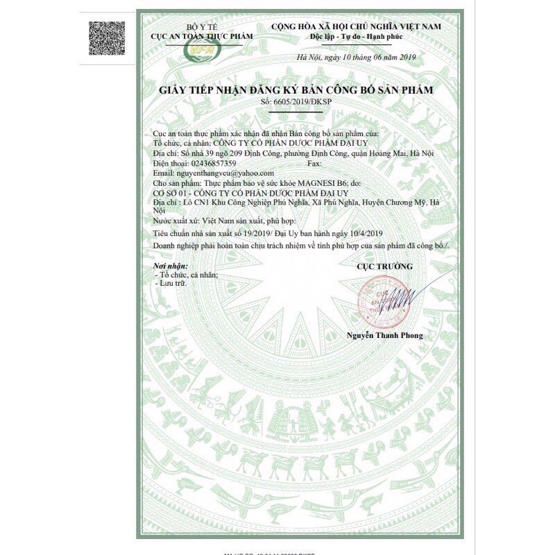 Magnesi B6 Đại Uy