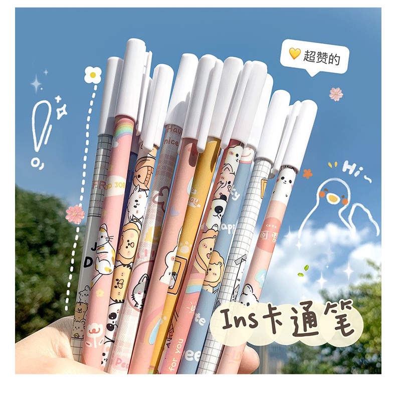 Bút gel đầu 0.5mm Bút gel mực đen bút gel. Bút gel mô hình hoạt hình dễ thương B12