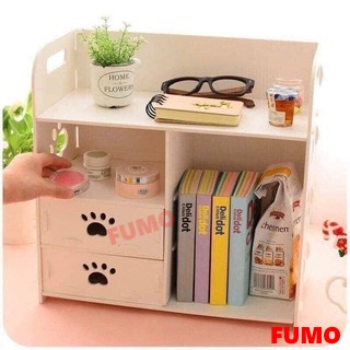 Kệ đựng mỹ phẩm hoạ tiết chân chó tủ đựng đồ trang điểm tiện dụng FUMO SP007