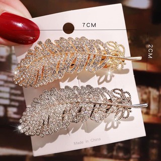 Kẹp Tóc Đá Hình Lông Vũ Sang Chảnh